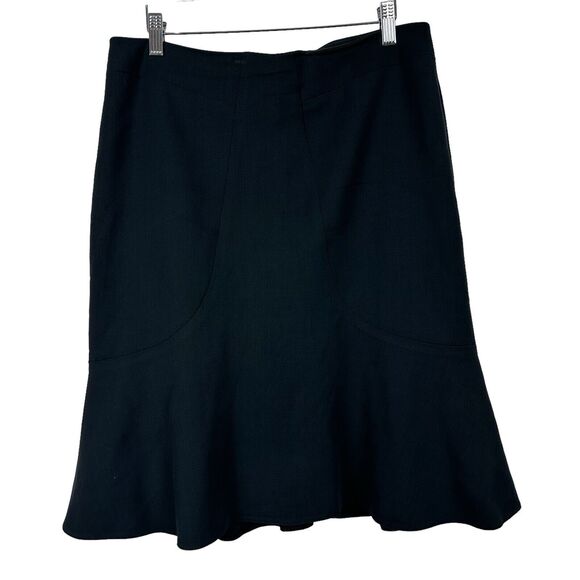 Jigsaw Skirt Women Size 12 Charcoal Gray Trumpet Wool Blend Career Officewear - Picture 1 of 12